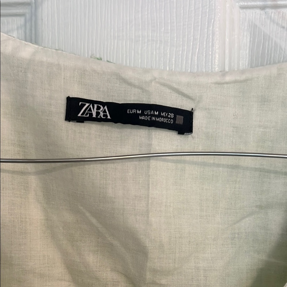 Zara Tweed Vest in Green and White with Gold Accents - Picture 2 of 6